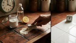 Mix 3 ingredients and apply them to grout: in 15 minutes it looks like new