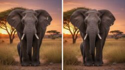 Observation Game: Spot Differences in Elephant Pictures