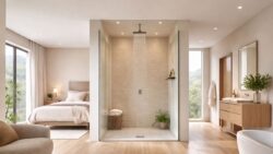 Goodbye to the bathroom as we know it the rising trend of open showers in the middle of the bedroom that splits households