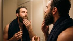 Why men with curly beards need to apply oil when the hair is damp, not dry, to effectively seal in moisture
