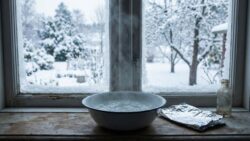 A bowl of salt water by the window in winter: this simple trick works just as well as aluminum foil in summer