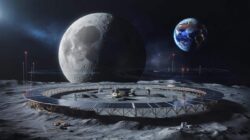 A solar belt around the Moon by 2035?