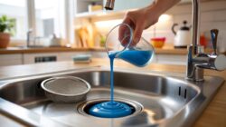 No vinegar and no baking soda needed: pour half a glass and the drain cleans itself effortlessly