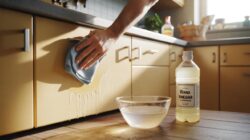 The forgotten kitchen liquid that effortlessly turns grimy cabinets smooth, clean, and shiny again